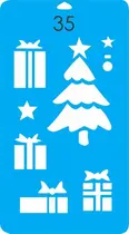 Estêncil árvore + presentes de Natal G - cód. 035