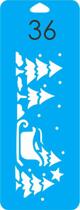 Estêncil árvore + trenó de Natal P - cód. 036