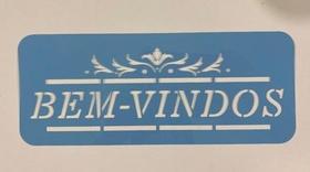 Estêncil "Bem vindos" para guirlanda