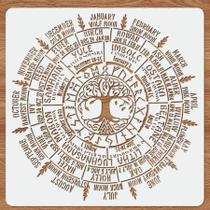 Estêncil De Mandala Da Árvore Da Vida Nórdica De 12x12 Polegadas Para Decoração De Parede Wicca