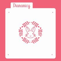 Estêncil Diananicy Nº 101 - Stencil Coelho Feliz para Decoração de Bolos e Doces Estêncil Diananicy Nº 101 - Stencil Coelho Feliz para Decoração de Bolos e Doces