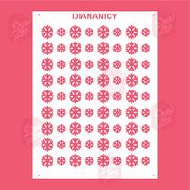Estêncil Diananicy Nº 122 - Stencil de Floco de Neve para Confeitaria