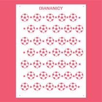 Estêncil Diananicy Nº 129 - Stencil para Decoração de Bolos e Doces com Formas de Bola e Estrela