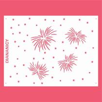 Estêncil Diananicy Nº 132 - Stencil para Decoração de Bolos e Doces com Fogos de Artifício Estêncil Diananicy Nº 132 - Stencil para Decoração de Bolos e Doces com Fogos de Artifício