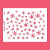 Estêncil Diananicy Nº 135 - Stencil Flocos de Neve para Decoração de Bolos e Doces
