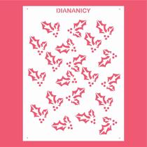 Estêncil Diananicy Nº 136 - Stencil Azevinho para Decoração de Bolos e Doces Estêncil Diananicy Nº 136 - Stencil Azevinho para Decoração de Bolos e Doces