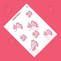 Estêncil Diananicy Nº 15 - Stencil para Decoração de Bolos e Doces com Ramos e Flores