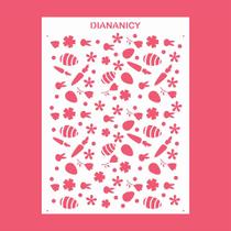 Estêncil Diananicy Nº 189 - Stencil para Decoração de Páscoa Estêncil Diananicy Nº 189 - Stencil para Decoração de Páscoa