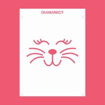 Estêncil Diananicy Nº 190 - Stencil para Decoração de Bolos e Doces com Rosto de Coelho Estêncil Diananicy Nº 190 - Stencil para Decoração de Bolos e Doces com Rosto de Coelho