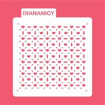 Estêncil Diananicy Nº 213 - Stencil Textura Coração para Decoração de Bolos e Doces Estêncil Diananicy Nº 213 - Stencil Textura Coração para Decoração de Bolos e Doces
