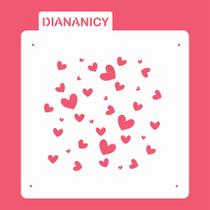 Estêncil Diananicy Nº 224 - Stencil Coraçãozinhos para Decoração de Bolos e Doces Estêncil Diananicy Nº 224 - Stencil Coraçãozinhos para Decoração de Bolos e Doces