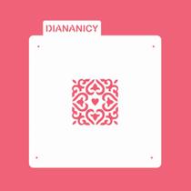 Estêncil Diananicy Nº 230 - Stencil Quadradinho para Decoração de Bolos e Doces