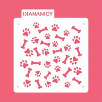 Estêncil Diananicy Nº 232 - Stencil Pata Cachorro Osso para Decoração de Bolos e Doces Estêncil Diananicy Nº 232 - Stencil Pata Cachorro Osso para Decoração de Bolos e Doces
