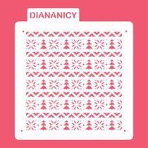 Estêncil Diananicy Nº 235 - Stencil Estampa Natalina para Confeitaria Estêncil Diananicy Nº 235 - Stencil Estampa Natalina para Confeitaria