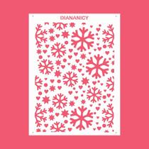 Estêncil Diananicy Nº 239 - Stencil Flocos Natalinos para Decoração de Bolos e Doces Estêncil Diananicy Nº 239 - Stencil Flocos Natalinos para Decoração de Bolos e Doces