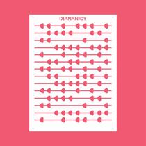 Estêncil Diananicy Nº 245 - Stencil Varal de Corações para Decoração de Bolos e Doces