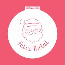 Estêncil Diananicy Nº 247 - Stencil para Decoração de Bolos e Doces - Papai Noel Feliz Natal Estêncil Diananicy Nº 247 - Stencil para Decoração de Bolos e Doces - Papai Noel Feliz Natal