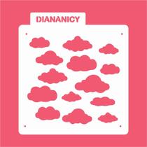 Estêncil Diananicy Nº 276 - Stencil para Decoração de Nuvens