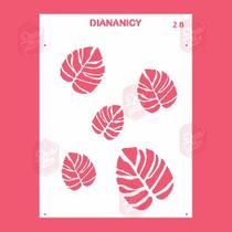 Estêncil Diananicy Nº 28 - Stencil Folhas de Adão para Confeitaria Estêncil Diananicy Nº 28 - Stencil Folhas de Adão para Confeitaria