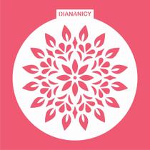 Estêncil Diananicy Nº 292 - Stencil Mandala Flor Redondo para Decoração de Bolos e Doces Estêncil Diananicy Nº 292 - Stencil Mandala Flor Redondo para Decoração de Bolos e Doces