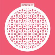 Estêncil Diananicy Nº 295 - Stencil Textura Mosaico Redondo para Confeitaria Estêncil Diananicy Nº 295 - Stencil Textura Mosaico Redondo para Confeitaria