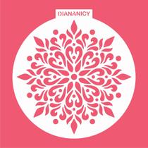 Estêncil Diananicy Nº 297 - Stencil Mandala Floral Redondo para Confeitaria Estêncil Diananicy Nº 297 - Stencil Mandala Floral Redondo para Confeitaria