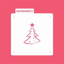 Estêncil Diananicy Nº 309 - Stencil para Decoração de Bolos e Doces - Árvore de Natal Estêncil Diananicy Nº 309 - Stencil para Decoração de Bolos e Doces - Árvore de Natal