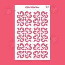 Estêncil Diananicy Nº 32 - Stencil para Decoração de Bolos e Doces Estêncil Diananicy Nº 32 - Stencil para Decoração de Bolos e Doces
