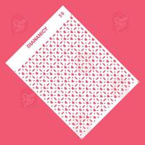 Estêncil Diananicy Nº 36 - Stencil Textura Corações para Confeitaria