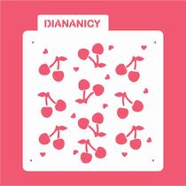 Estêncil Diananicy Nº 384 - Stencil para Decoração de Cerejas e Cerejinhas