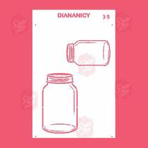 Estêncil Diananicy Nº 39 - Stencil para Decoração de Potes