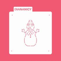 Estêncil Diananicy Nº 402 - Stencil Boneco de Neve para Decoração de Bolos e Doces