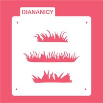 Estêncil Diananicy Nº 412 - Stencil Grama para Decoração