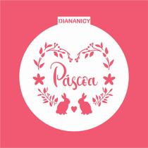 Estêncil Diananicy Nº 446 - Stencil Redondo para Decoração de Páscoa Estêncil Diananicy Nº 446 - Stencil Redondo para Decoração de Páscoa