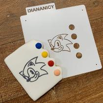 Estêncil Diananicy Nº 465 - Stencil para Pintura Sonic - 14cm
