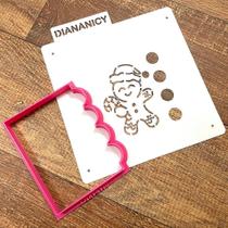 Estêncil Diananicy Nº 470 - Stencil para Pintura de Gingerbread Natal - D250408