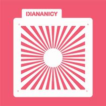 Estêncil Diananicy Nº 68 Raios de Sol para Decoração de Bolos e Doces