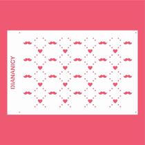 Estêncil Diananicy Nº 76 - Stencil Estampa Coração e Bigode para Decoração de Bolos e Doces - Dia dos Pais Estêncil Diananicy Nº 76 - Stencil Estampa Coração e Bigode para Decoração de Bolos e Doces - Dia dos Pais