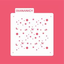 Estêncil Diananicy Nº 82 - Stencil Decorativo Estrela e Lua
