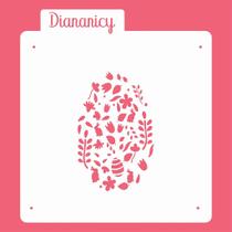 Estêncil Diananicy Nº 99 - Stencil Ovo de Páscoa para Decoração de Bolos e Doces Estêncil Diananicy Nº 99 - Stencil Ovo de Páscoa para Decoração de Bolos e Doces