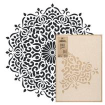 Estêncil Nakleo Mandala Oriental 120 cm Reutilizável Plástico