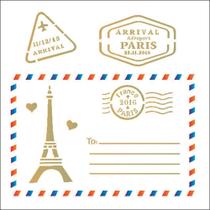 Estencil Opa Cartão Postal Paris 2008 14x14cm Estencil Opa Cartão Postal Paris 2008 14x14cm