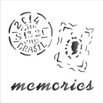Estencil Opa Memories Selos 1369 14x14cm