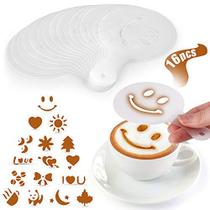 Estêncil Plástico Zulay para Latte Art 16 Pack