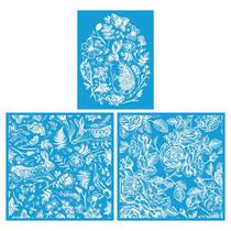 Estêncil SHINEONE 30x30cm + 21x28cm Coelho e Flor Estêncil SHINEONE 30x30cm + 21x28cm Coelho e Flor