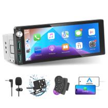 Estéreo Automotivo LSLYA Single Din com Apple CarPlay e Android Auto