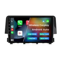 Estéreo de carro Biorunn Android 13 com CarPlay Honda Civic 2016-21