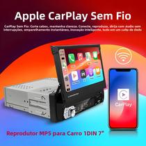 Estéreo De Carro Universal Com Tela Touchscreen HD De 7 Polegadas Com Carplay Sem Fio, Android Auto,