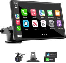 Estéreo de carro Yongeid 7" HD Touchscreen com CarPlay e Android Auto