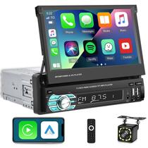 Estéreo para Carro EKAT Single Din Flip Out 7" com CarPlay Sem Fio